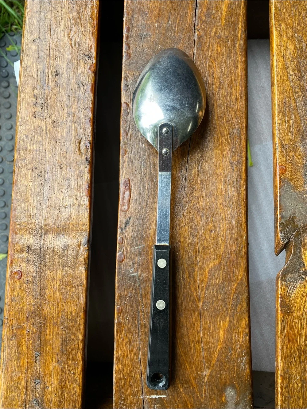 Vintage EKCO Forge Stainless Steel Serving Spoon 12